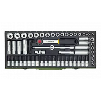 Proxxon | Steek- en ratelset, 3/8 inch | 65 stuks