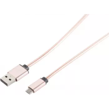 USB-kabel S/CONN 14-11002 1 m USB A naar Micro-USB B roségoud