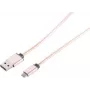 USB-kabel S/CONN 14-11002 1 m USB A naar Micro-USB B roségoud