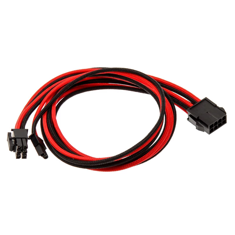 PHANTEKS 6+2-pin PCIe-verlengkabel 50cm - omhuld zwart/rood (PH-CB8V_BR)