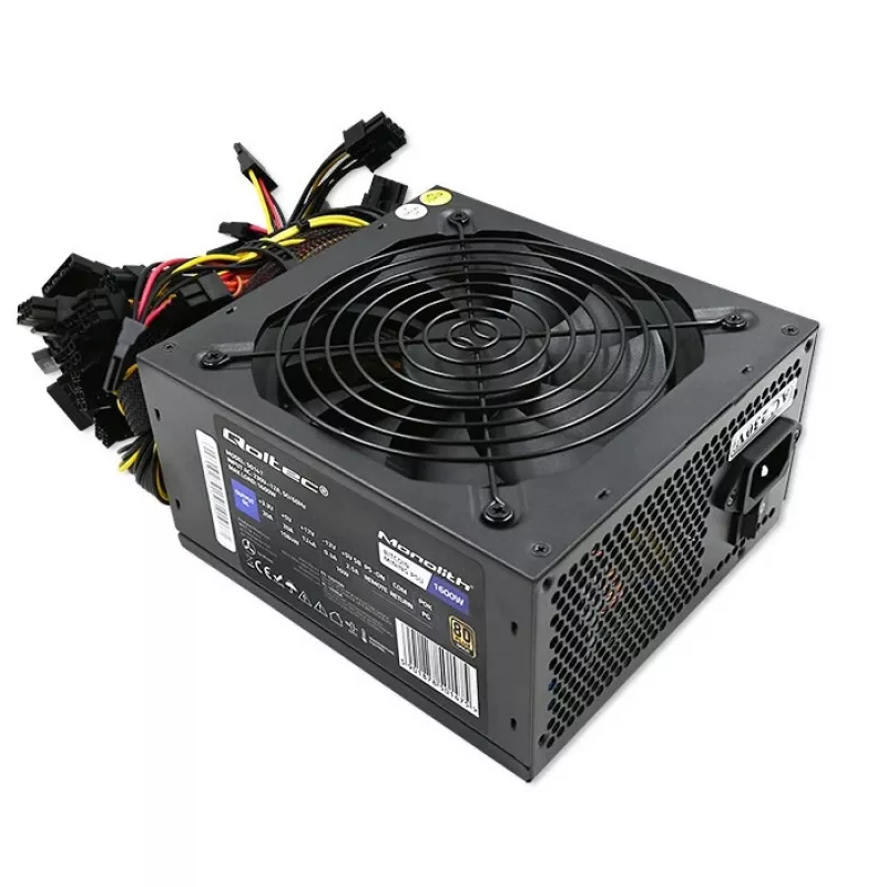 Voeding QOLTEC Gaming Miner 1600W Gold, 1600 W, ATX, Gold-efficiëntie