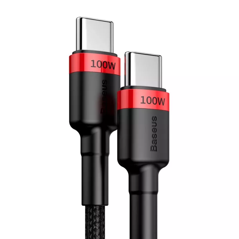 Baseus Cafule PD2.0 100W Flash-Charging USB-naar-Type-C-kabel (20V 5A) 2m rood+zwart
