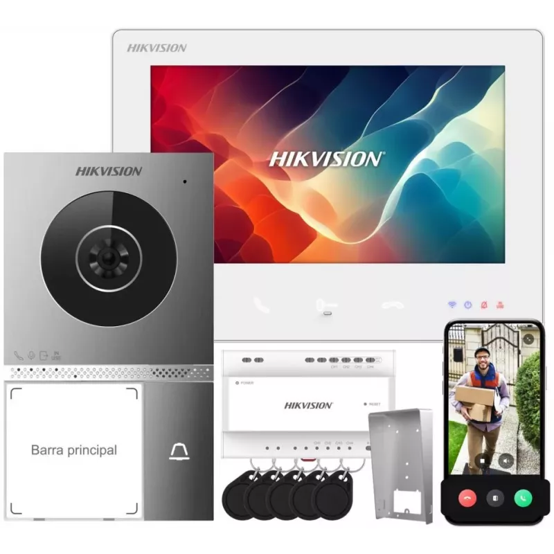Videodeurintercom Hikvision DS-KIS705EY met 7 inch 2-draads kleurendisplay