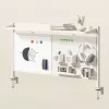 Bureaubladscheiding ergo office ER-301 W – 1116 mm brede stalen privacywand met magneetbord, wit, max. belasting 10 kg