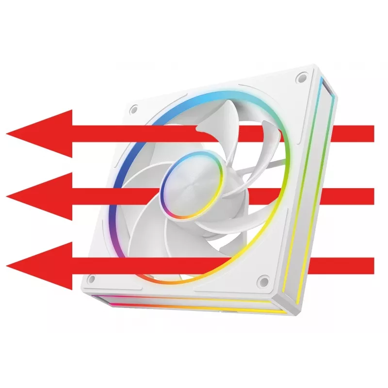 Behuizingsventilator MODECOM VOLCANO LOOP 120 ARGB Reverse Fan wit 120 mm, PWM, 400–1400 RPM