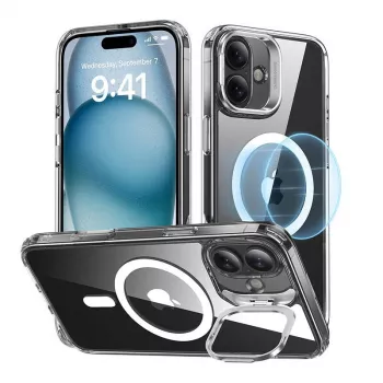 Telefoonhoesje ESR Classic Hybrid voor iPhone 16 Plus – transparant met geïntegreerde standaard