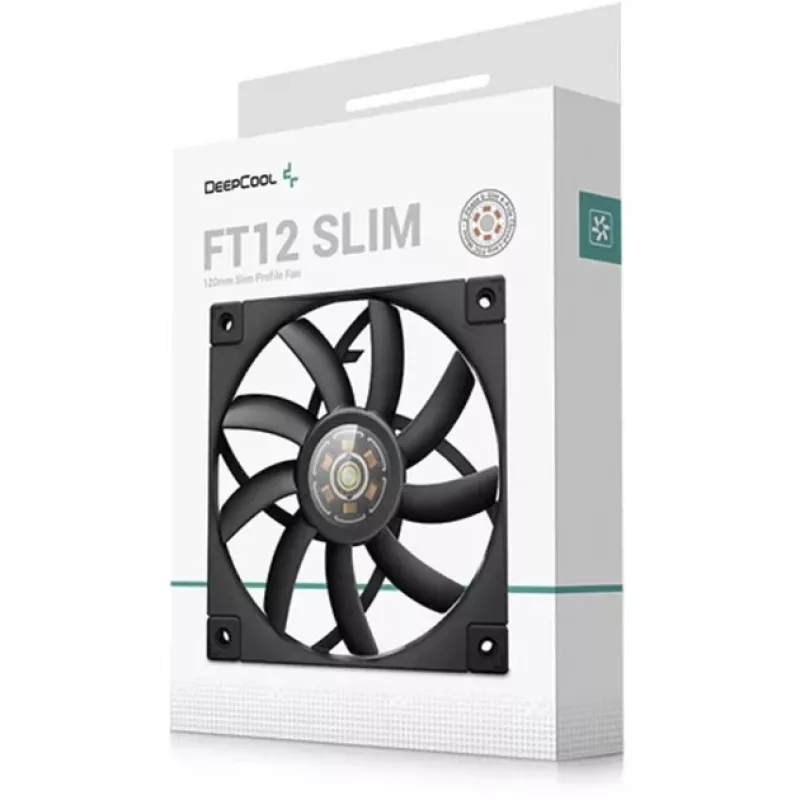 120-mm-PWM-slim behuizingsventilator DeepCool FT12 slim – zwart, low-profile-ontwerp, PWM-regeling
