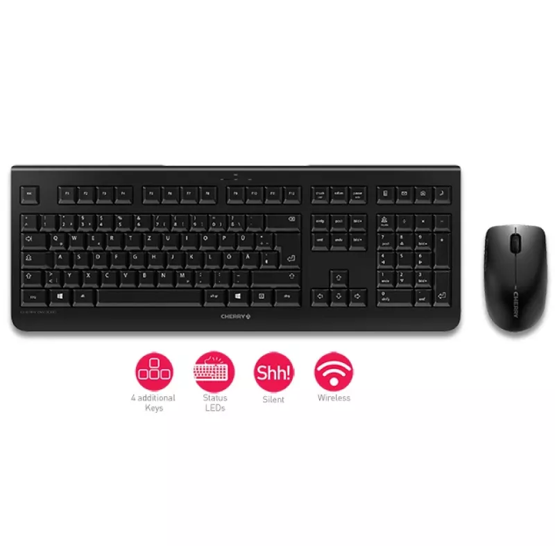 CHERRY DW 3000 toetsenbord muis inbegrepen universeel RF draadloos QWERTZ Duits grijs