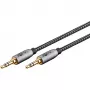 Plus Audio-verbindingskabel AUX 3,5 mm stereo (zwart/zilver, 2 meter)