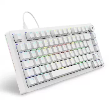 Sharkoon SGK25 75% QWERTZ USB bedrade RGB LED toetsenbord wit