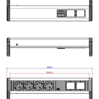 Stekkerdoos Bachmann DESK 902.032 — 4x CEE-stopcontacten, desktop stroomverdeling