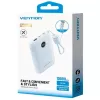 Powerbank Vention 10000mAh 22,5W — 2× USB‑C, 1× USB‑A, blauw