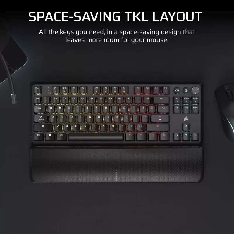 Corsair K70 CORE TKL toetsenbord gaming USB + RF draadloos + Bluetooth QWERTZ Duits zwart