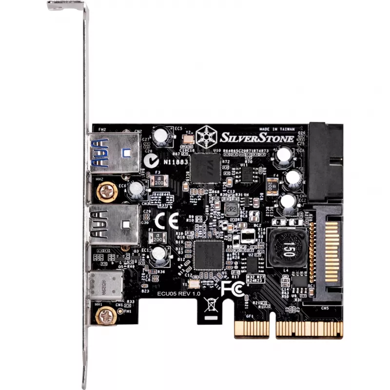 SilverStone ECU05 - USB-adapter - PCIe 2.0 x2 low profile - USB 3.1 Type-C x 1 + USB3.0 x 2 + USB3.0 (intern) x 2 (SST-ECU05)