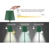 Beper P201UTP115 oplaadbare LED-tafellamp, 1,5 W, aanraakschakelaar, dimbaar, flesadapter van 33 mm, waterbestendig, groen