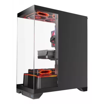 TACENS Mars Gaming MCPRISMA midi-tower pc-behuizing, zwart, gehard glas, ondersteunt ATX/Micro-ATX/Mini-ITX, 2x 3,5-inch + 2x 2,5-inch sloten
