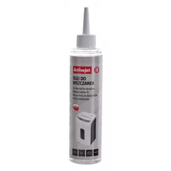 Papiervernietigerolie ActiveJet ASO-250, onderhoudsolie voor kantoorpapiervernietigers, 250 ml fles met applicator
