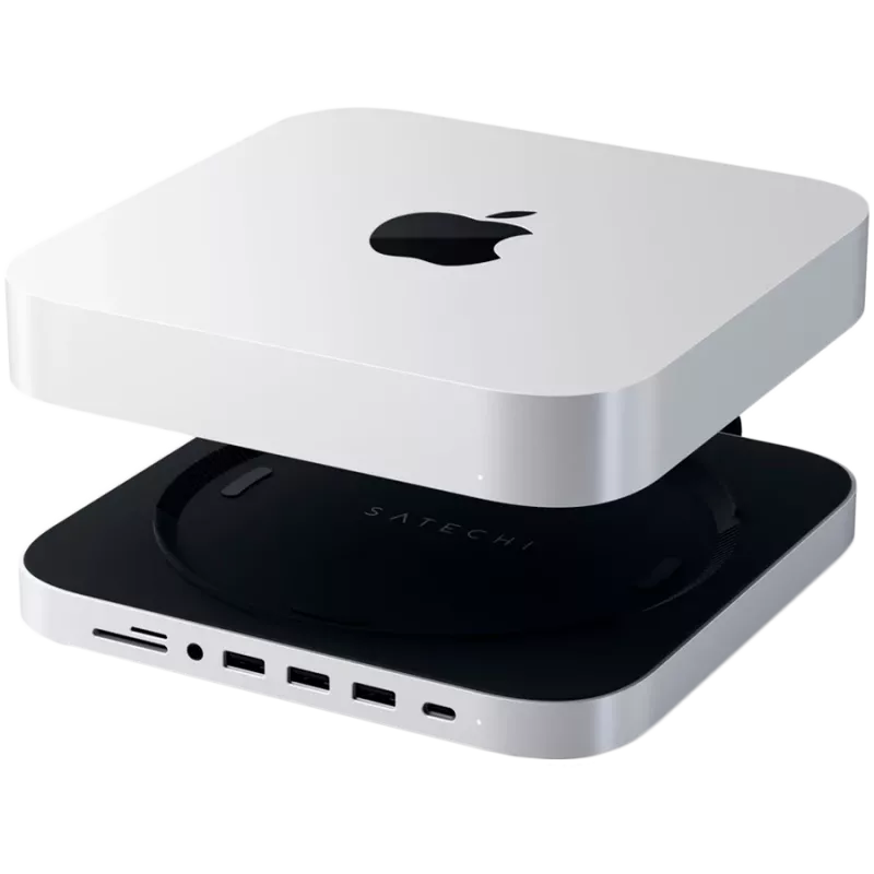 Satechi USB Type-C aluminium standaard en hub voor Apple Mac mini (zilver)