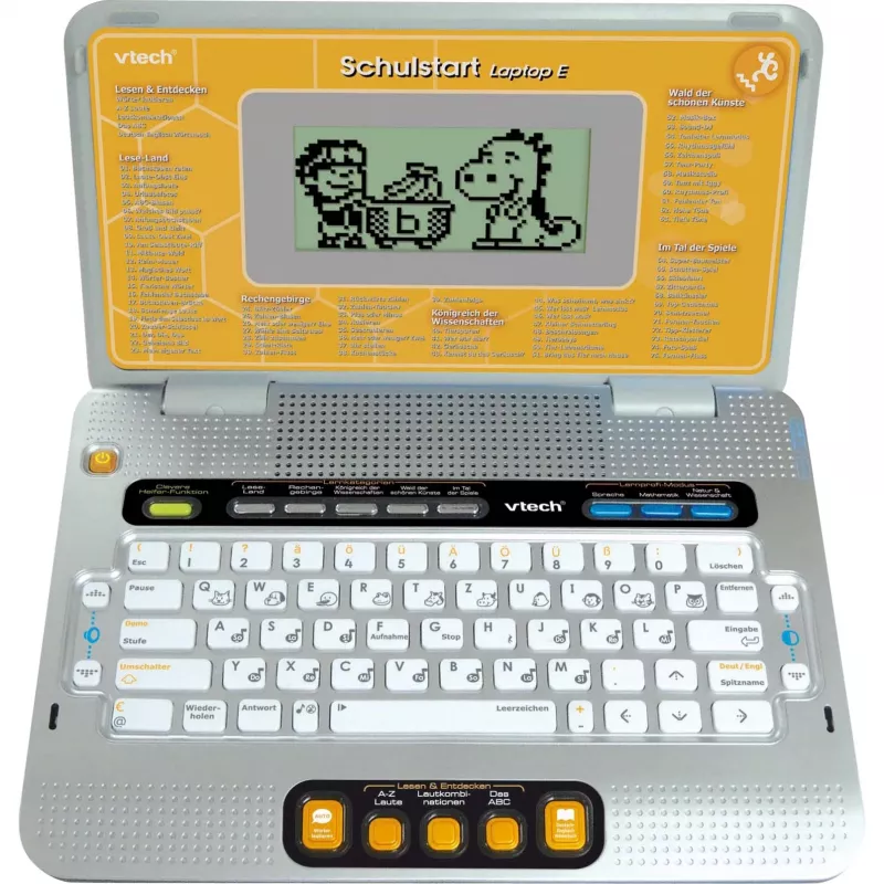 VTech Schulstart Laptop E voor kinderen van 6–8 jaar, zilver, interactief educatief speelgoed