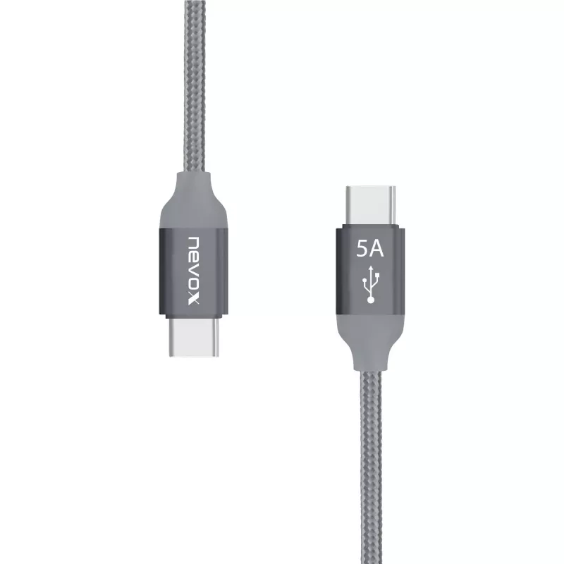 USB-kabel Nevox 1654 USB 2.0 2 m USB-C grijs zilver