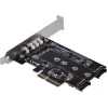 Silverstone SST-ECM27 M.2/SATA-adapterkaart, PCIe 4.0, 1x M-Key, 2x SATA 6G - Low Profile