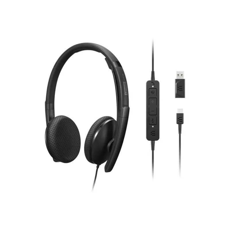 Lenovo 4XD1M45626 hoofdtelefoon/headset bedraad hoofdband USB Type-C zwart