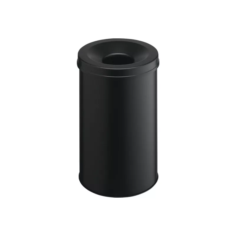 Afvalemmer rond staal zwart Durable 330601