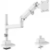 Monitorbeugel DIGITUS Single, klem, max. 57 inch, draagvermogen 27 kg, VESA 75x75–100x100, wit