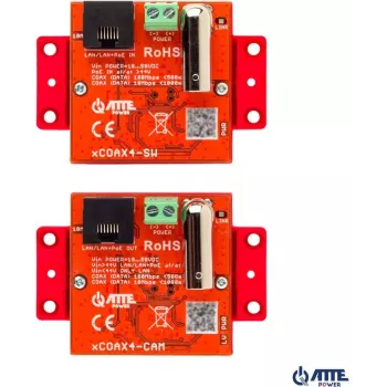 Atte actieve Ethernet- en PoE-converter xCOAX4-SET 18346 – set voor Ethernet over coax, PoE-ondersteuning