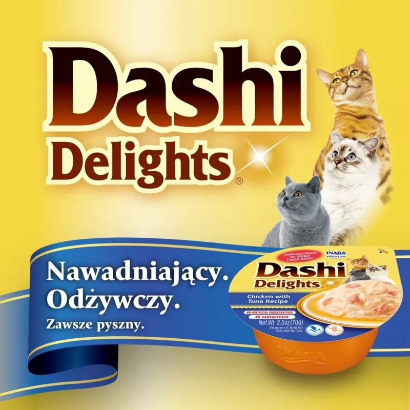 INABA Dashi Delights kip met kaas in bouillon - kattenlekkernij - 70 g