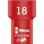 VDE Zyklop-dopsleutelinzetstuk, 18mm, 3/8 rood/geel, geïsoleerd tot 1.000 volt
