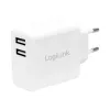 LogiLink voeding - 12 watt - 2,4 A - 2 uitgangspoorten (USB)