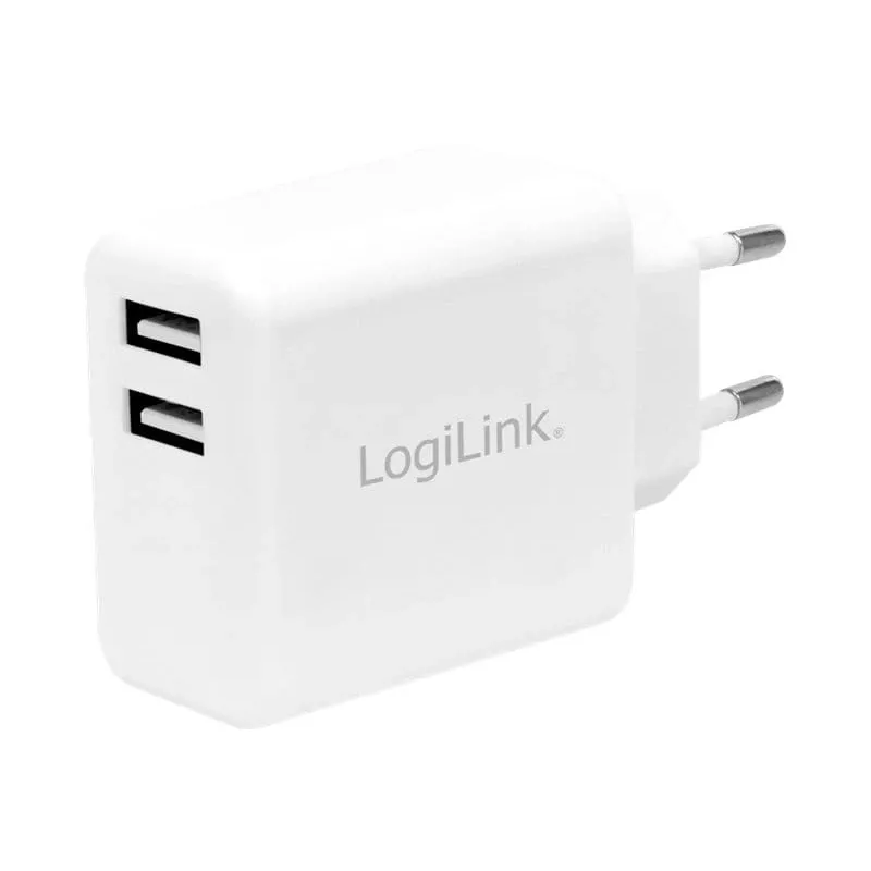 LogiLink voeding - 12 watt - 2,4 A - 2 uitgangspoorten (USB)