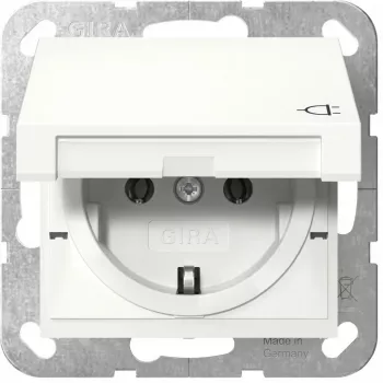 Schuko-stopcontact GIRA System 55, wit, diepte 29 mm
