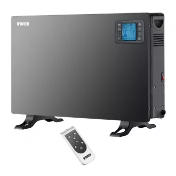 Elektrische convector-heteluchtkachel NOVEEN CH7100 — 2000 W, 3 vermogensstanden, LCD, timer, afstandsbediening, zwart