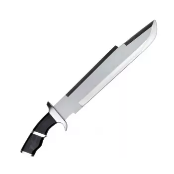 Overlevingsmes cinema classic CC-PDT — roestvrij staal lemmet 375 mm, totale lengte 525 mm, roestvrij staal greep, zwarte kunststof schede, 1 kg