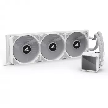 All-in-One CPU-vloeistofkoeler Sharkoon S100 ARGB wit – 360mm-radiator, infinity-mirror-effect