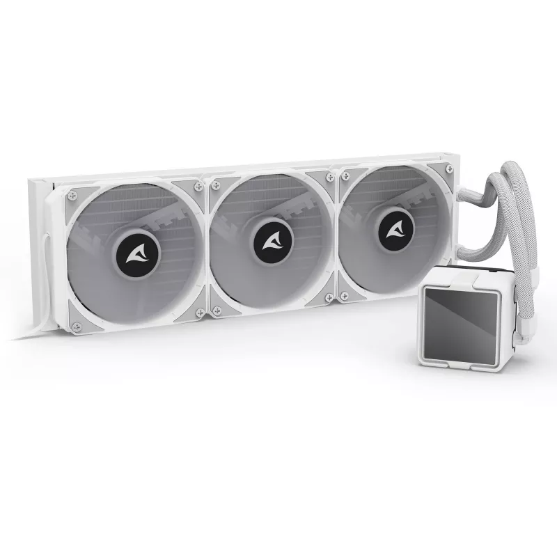 All-in-One CPU-vloeistofkoeler Sharkoon S100 ARGB wit – 360mm-radiator, infinity-mirror-effect