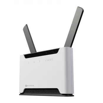 WLAN-router MikroTik Chateau PRO ax — dualband 2,4/5 GHz, 3548 Mbit/s, PoE, 5x LAN, 2 externe antennes, grijs/wit