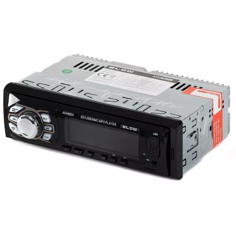BLOW AVH-8624 autoradio, 1 DIN, FM RDS, Bluetooth, USB, SD/MMC, AUX, MP3, lcd-display, afstandsbediening, zwart