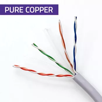 UTP-patchkabel CAT6 koper Cu 100 m grijs – QOLTEC 54560