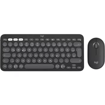 Logitech Pebble 2 Combo draadloos toetsenbord en muis QWERTZ Duits grafiet