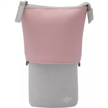 Zacht etui WEDO My Butler – stof, kunstleer, polyester, 170×80×60 mm, grijs/roze