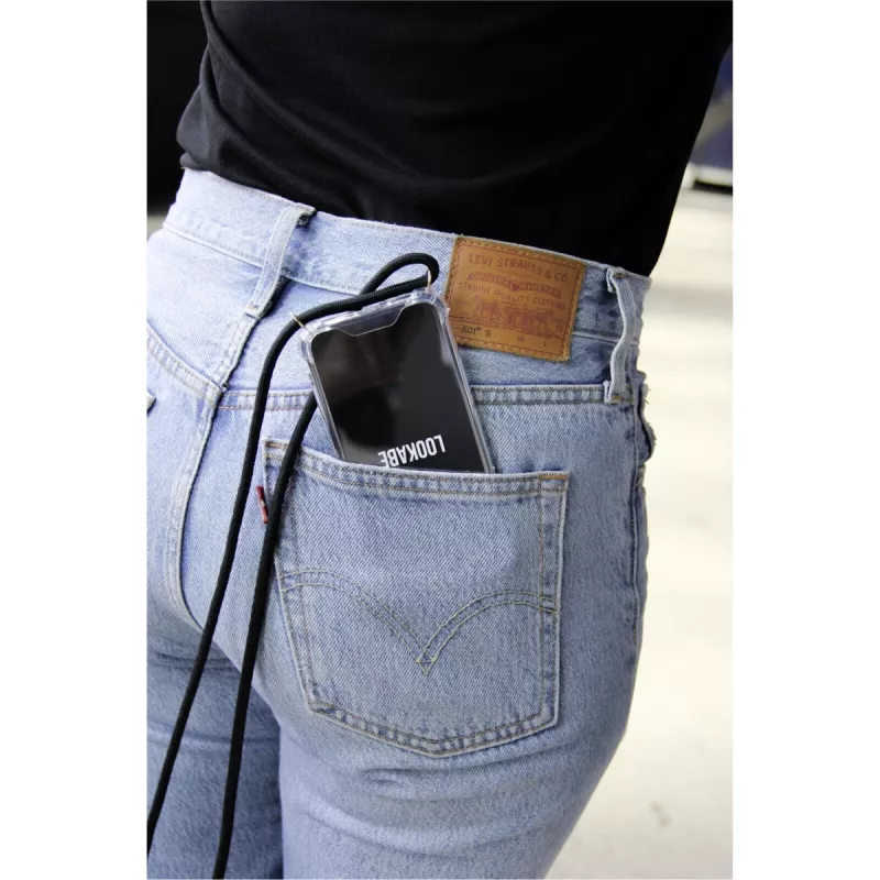 Lookabe telefoonhoesje met ketting voor iPhone XR, goud/zwart