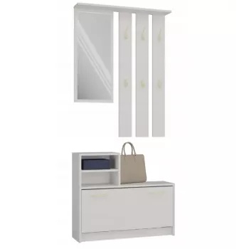 Garderobekast Top e shop VERA Cashmere GS1 — 1800×850×240 mm, draaideur, spiegel, 1 legplank, 6 haken