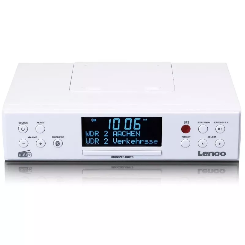 Lenco KCR-190WH keukenradio voor onderbouw met PLL FM, DAB+ en Bluetooth, wit