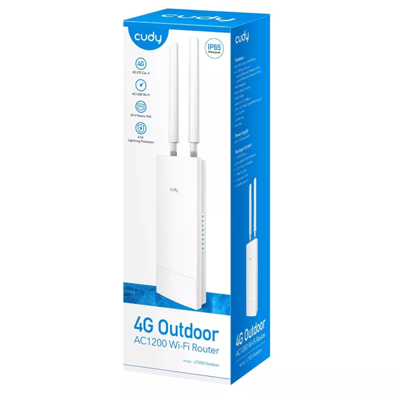 Cudy LT500 draadloze router Fast Ethernet dual-band (2,4 GHz / 5 GHz) 4G wit