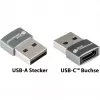 Good Connections adapter USB 2.0 stekker A naar USB-C bus aluminium behuizing grijs (USB-AD203)