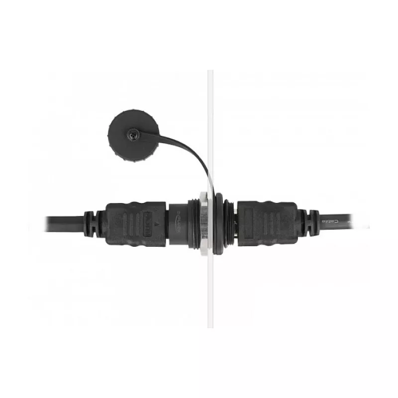 DeLOCK HDMI-A inbouwstekker met beschermkap zwart 30,3 mm 23,5 mm