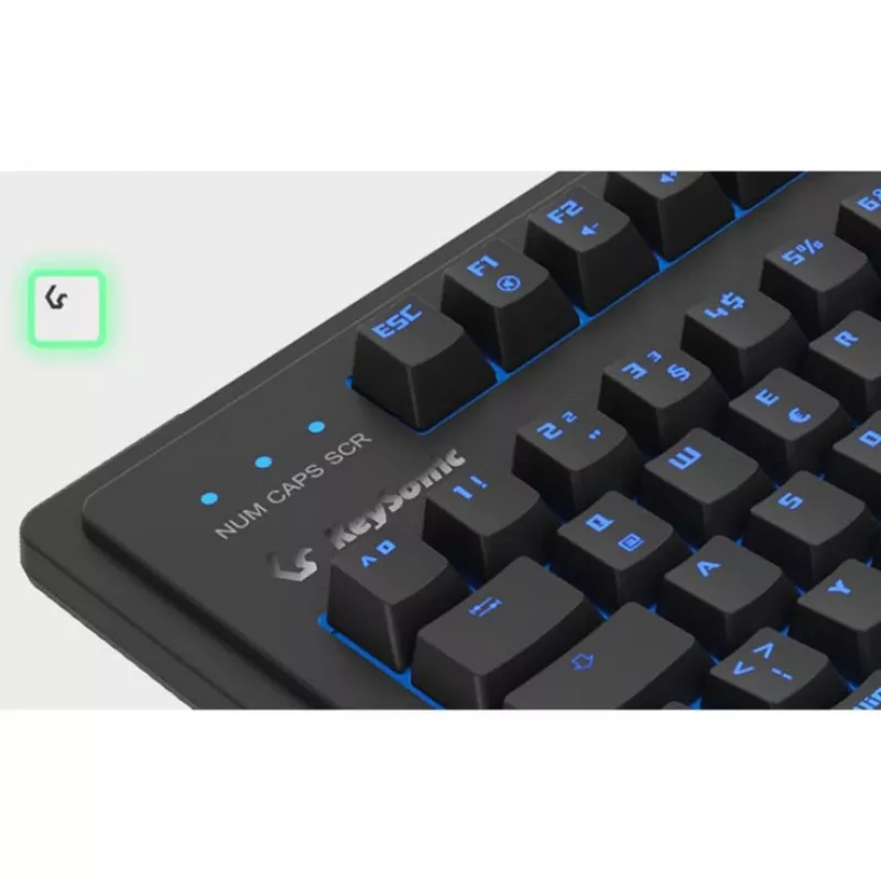 Bedrade mechanische full-size toetsenbord KeySonic KSK-8202ELU-T (DE) — USB, Duitse layout, zwart
